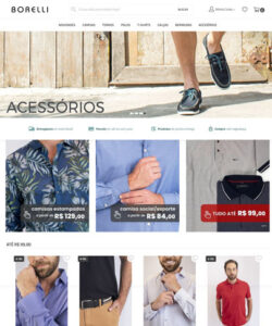 foto da home do site borelli, banner principal pé de modelo vestindo topsiter. fotos de modelo vestindo roupas masculinas.