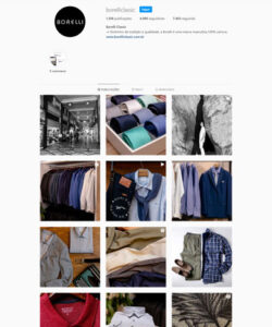 instagram da Borelli Classic com fotos da loja e roupas masculinas no estilo social. camisas, gravatas, ternos, polos, calças, sapatos