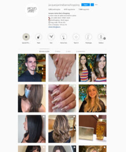Foto do feed das mídias sociais do Jaques Janini, com varias fotos de clientes com os cabelos feitos e unhas feitas