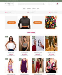 imagem do site da Mabruk com várias fotos de roupas femininas lisas e estampadas